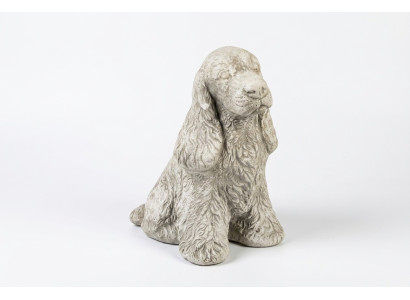 Garden decoration white dog terrace stone figure figures decorative statue