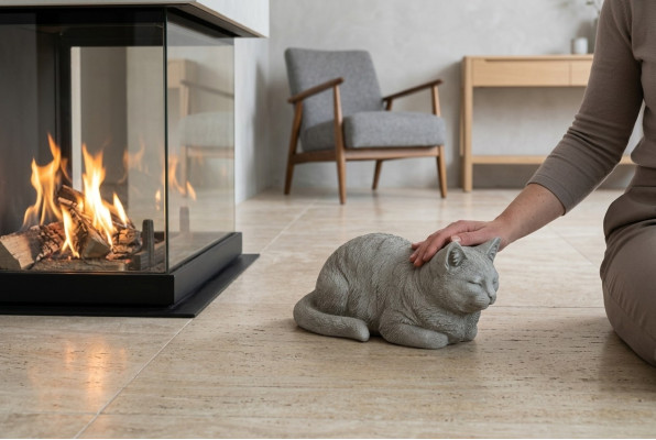 Garden Decoration Decorative Cat Terrace Stone Figures Figure Statue