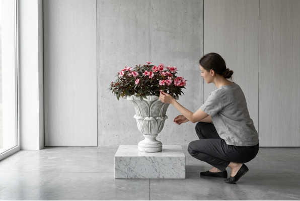 Flower basket, flower vase, vessel, garden figures, terrace decoration, statue