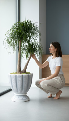 Design flowerpot decoration pot plant tub container pots figure face sculpture