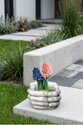 Design flower pot top planter container pots figure decor hands sculpture
