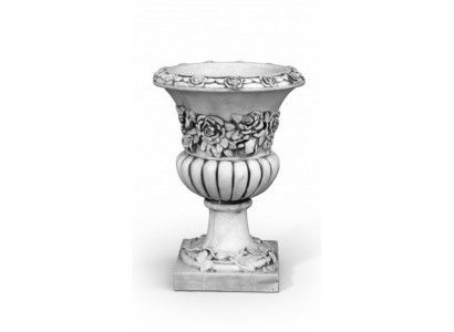 Flower vase, flower box, garden stone, decoration, antique style flowers.