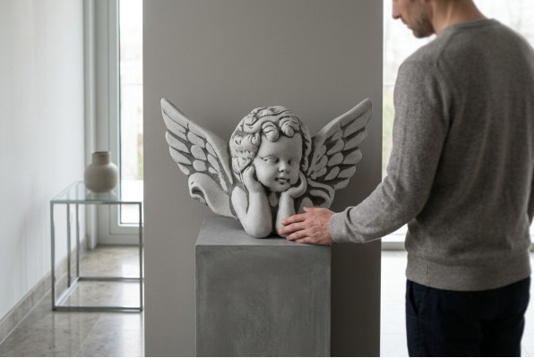 Grave ornament grave stone decoration angel figure sculpture God holy