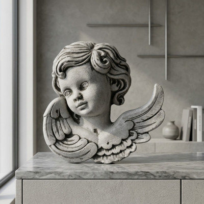 Grave decoration grave stone decoration angel figure sculpture natural white God