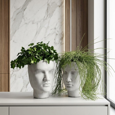 Design flowerpot top plant pot container figure pots decor face sculpture