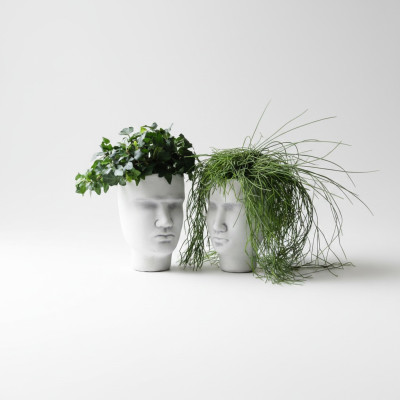 Design flowerpot top plant pot container figure pots decor face sculpture