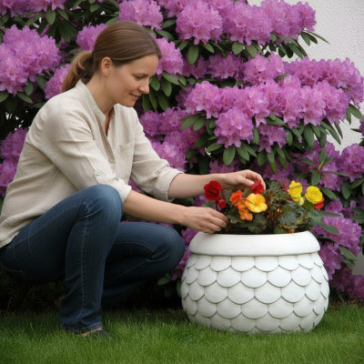 Flower pots, box, pot, flowers, pots, XXL, decorative, garden, concrete, terrace