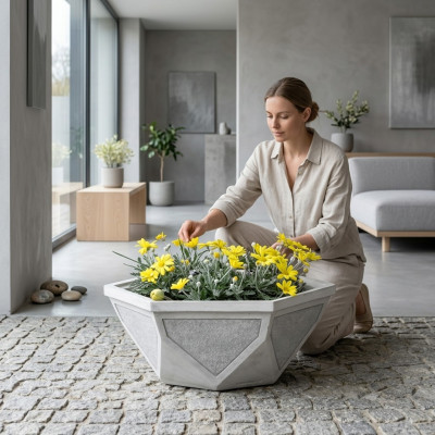 Flower pots, plant pots, natural decoration, garden vases, figure flowerpots