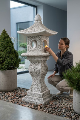 Japanese garden house decoration statue figures figure nature white statues