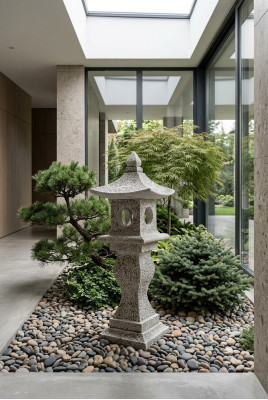 Japanese garden house decoration statue figures figure nature white statues