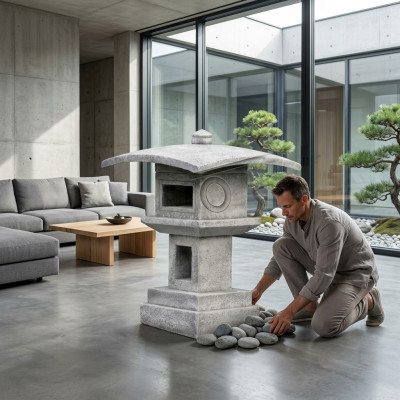 Japanese garden house decoration statue figures nature figure white statues