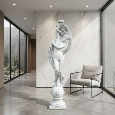 Figure Statue XXL Garden Figure Water Column Sculpture Statues