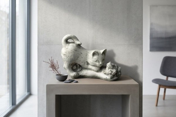 Garden decoration cat statue sculpture figurines white sculptures design