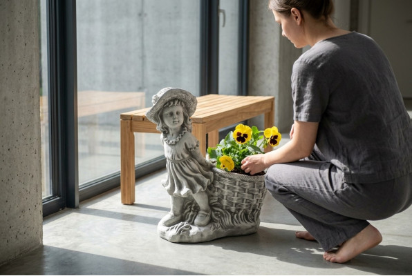 40cm Decorative Sculpture Design Figure Statue Garden Gray Figures Nature Statues