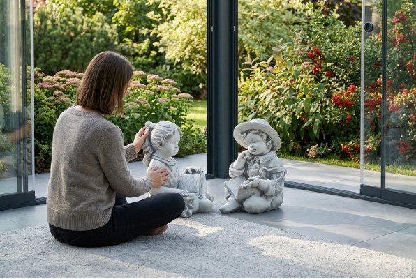Young boy 44cm figure statue figures sculpture statues garden