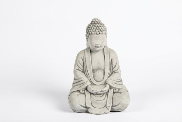 Buddha sculpture in stone look. Large sculpture for garden decoration figurine.