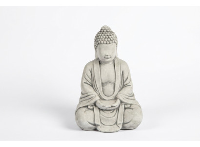 Buddha sculpture in stone look. Large sculpture for garden decoration figurine.