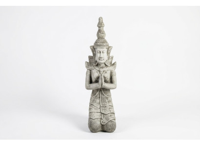 Buddha sculpture with a stone look. Large figure sculpture for garden decorative.