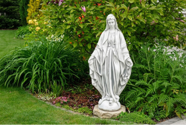 Mother Jesus Mary Statue Grave Sculpture Holy Figure Garden Decor