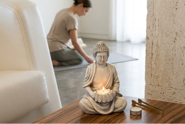 Buddha sculpture tealight candle holder large sculpture garden