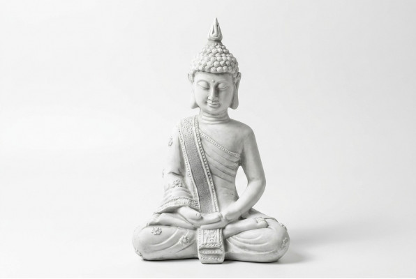 Decorative Buddha sculpture in stone look. Large sculpture for the garden.
