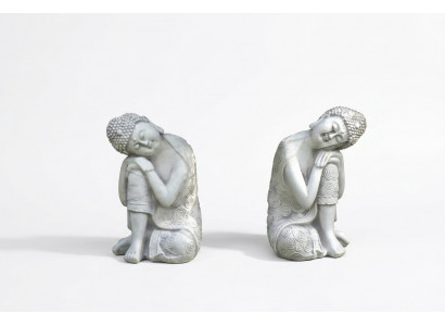 Decorative Buddha sculpture in stone look. Large figure sculpture for the garden.