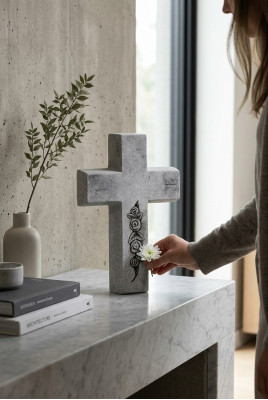 Grave Angel Cross Guardian Angel Grave Decoration Stone Figure Statue