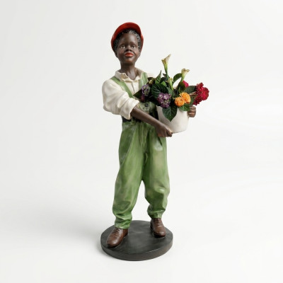 Design Flower Vendor Figure Statue Sculpture Figures Sculptures Decoration 7059