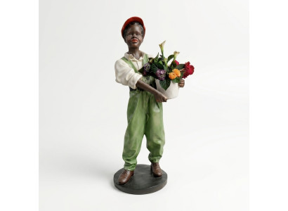 Design Flower Vendor Figure Statue Sculpture Figures Sculptures Decoration 7059