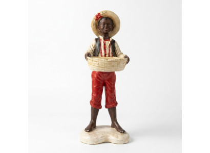 Design boy with basket figure statue sculpture figures sculptures decoration 7087
