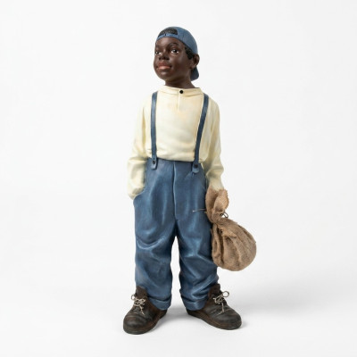 Design Young Boy with Bag II Figure Statue Sculpture Figures Sculptures Decoration 7089