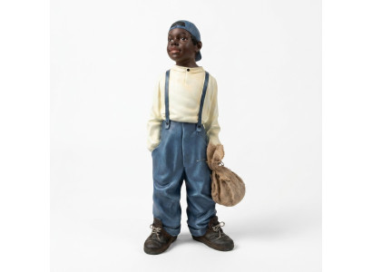 Design Young Boy with Bag II Figure Statue Sculpture Figures Sculptures Decoration 7089