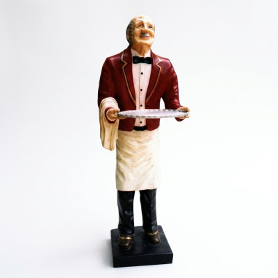 Waiter figure statue sculpture figures sculptures decoration serving stand new