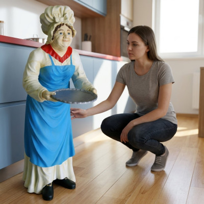 Serving Stand Grandmother Figure Statue Sculpture Figures Sculptures Decoration