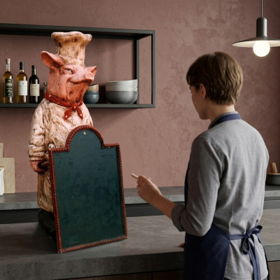 Restaurant Stand Panel Steak Figure Statue Sculpture Figures Sculptures Gastro