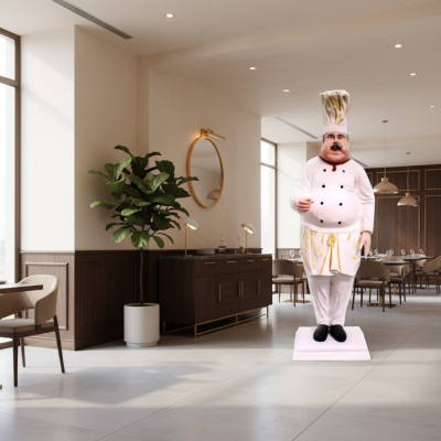 Restaurant Cook Figure Statue Sculpture Figures Sculptures Decoration Decor 213cm
