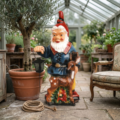 Design Dwarf Garden Lantern Figure Statue Sculpture Figures Sculptures New 8836