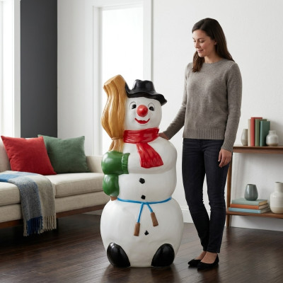 Design Snowman Figure Statue Sculpture Figures Sculptures Decoration Deco 8847