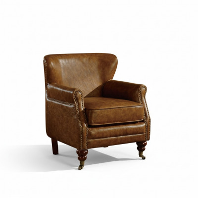 Chesterfield Wing Chair Brown Leather Sofa Set Armchair Couch Leather Sofa New