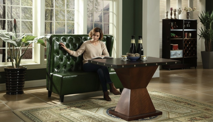 Chesterfield sofa couch bench green waiting room living room office sofas new