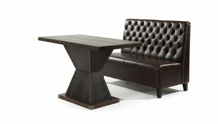 Chesterfield sofa bench couch seating bench brown waiting room living room office sofas