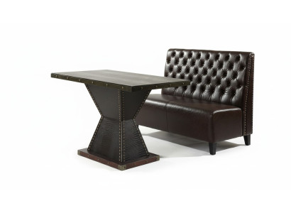 Chesterfield sofa bench couch seating bench brown waiting room living room office sofas