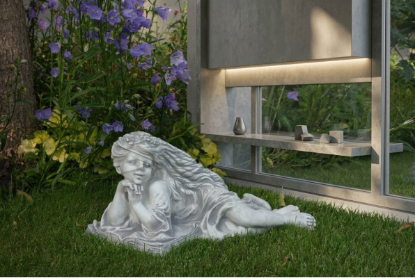 Garden statue angel garden 26cm pond figure people stone cast