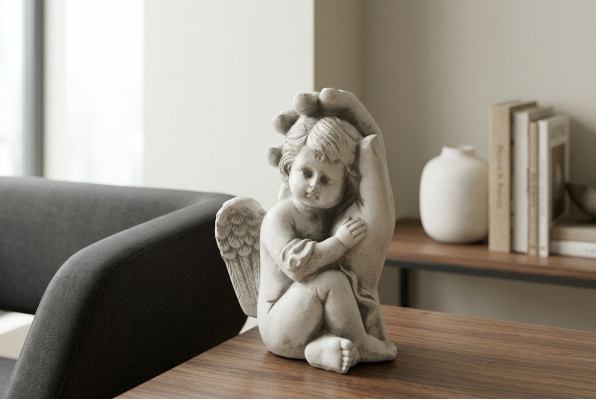 Grave angel cross grave decoration gravestone decor classic stone statue