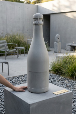 Champagne Figure Sculpture Figures Statue Bottle Sparkling Wine Design Garden Decoration