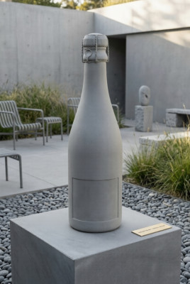 Champagne Figure Sculpture Figures Statue Bottle Sparkling Wine Design Garden Decoration