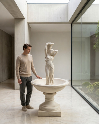 Decorative fountain, spring water fountain, sculpture, fountain, decoration, garden, fountain, pond, new