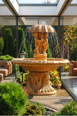 Fountain Garden Pond Well 176cm Stone Fountain Garden Fountain New
