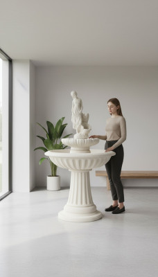Decorative Fountain Water Fountain 162cm Sculpture Fountain Decor Garden Pond New