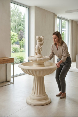 Decorative fountain, spring fountain 140cm sculpture fountain, garden decoration, fountain pond, new.